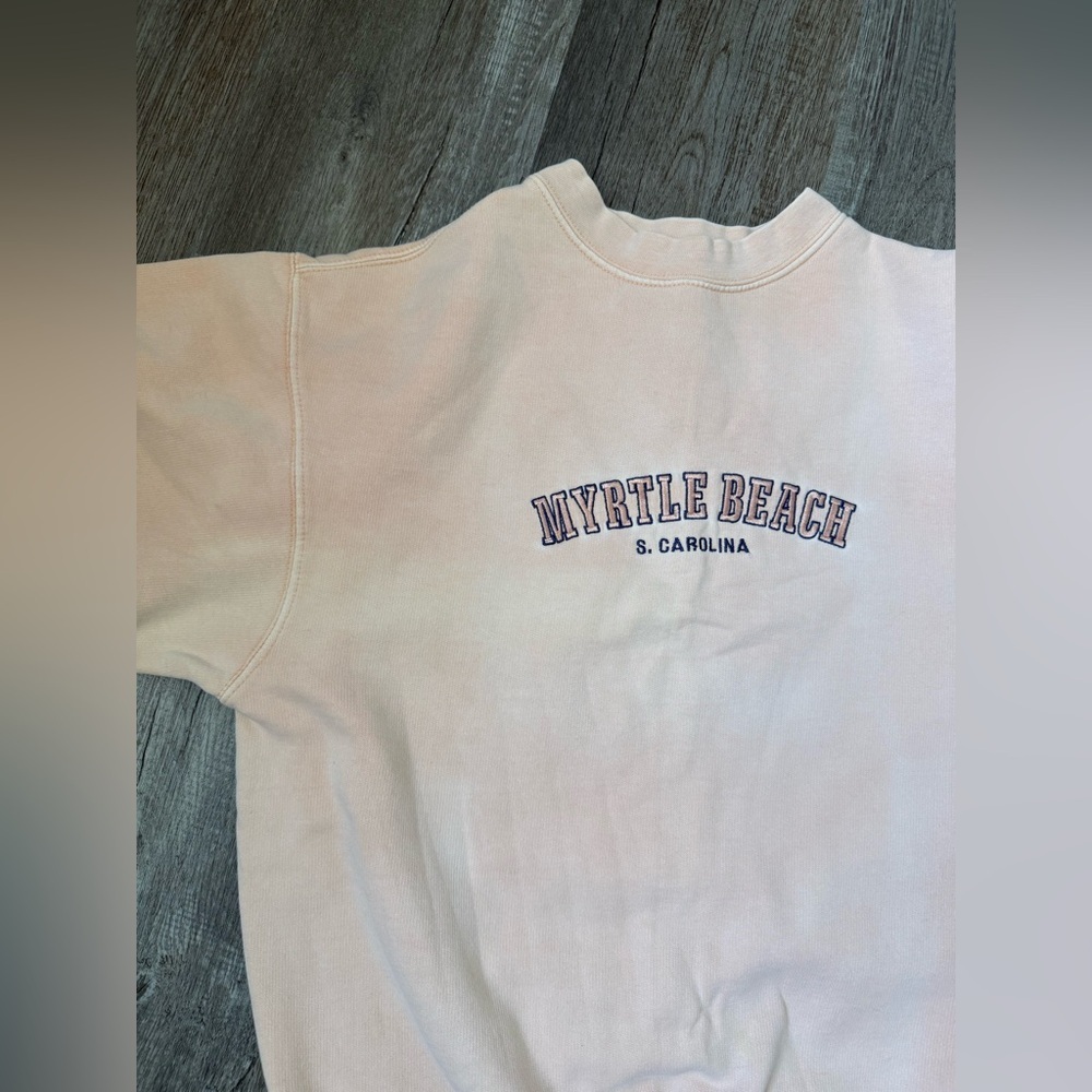 VTG U.S. Vintage Myrtle Beach Sweatshirt Pullover Crewneck Light Pink Size XS S - Picture 3 of 11